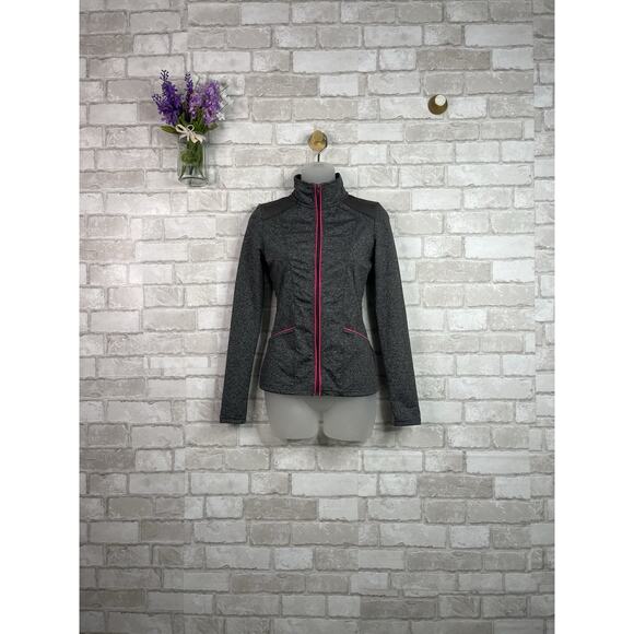 Energie Gray Athletic Full Zip Jacket Pink Zipper - Picture 1 of 11